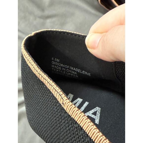 NWOB MIA Madeleine Ballet Flats Mary Janes Black Tan Zebra Print Women Size 6.5 - Picture 4 of 5